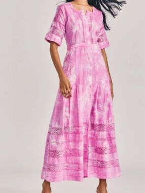 LoveShackFancy | Dresses | Loveshackfancy Stacy Floral Silk Button Front  Puff Sleeve Maxi Dress | Poshmark